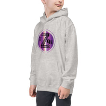 Load image into Gallery viewer, Zoria 9 Entertainment Kids Vinyl Purple Print Hoodie
