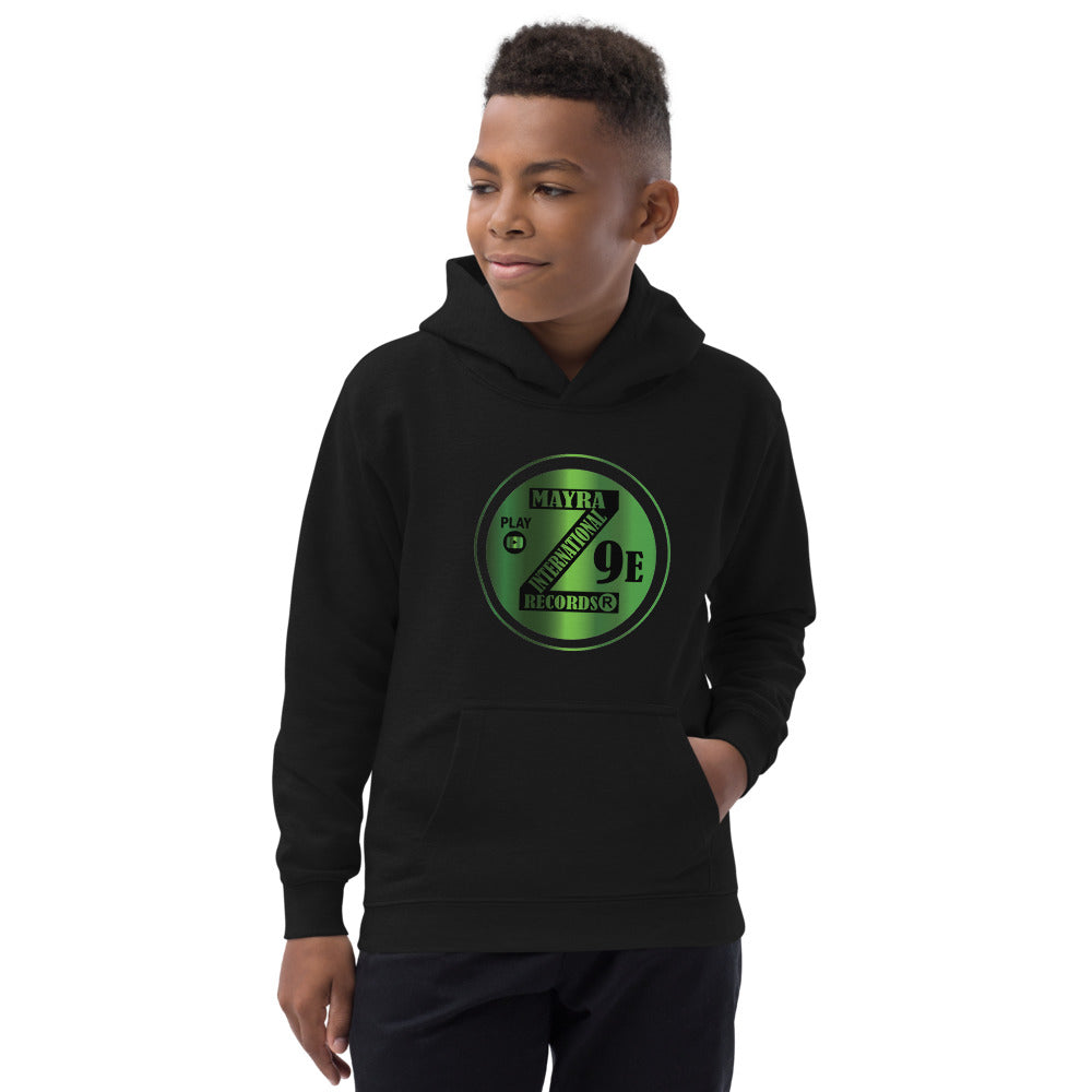 Zoria 9 Entertainment Kids Vinyl Green Print Hoodie