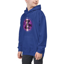 Load image into Gallery viewer, Zoria 9 Entertainment Kids Vinyl Purple Print Hoodie
