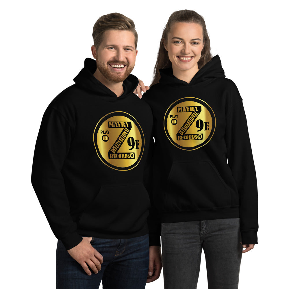 Zoria 9 Entertainment Unisex Vinyl-Gold Print Hoodie