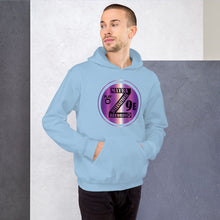 Load image into Gallery viewer, Zoria 9 Entertainment Unisex Vinyl-Purple Print Hoodie
