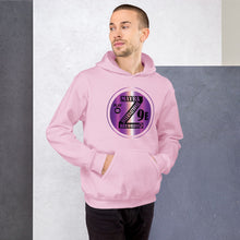 Load image into Gallery viewer, Zoria 9 Entertainment Unisex Vinyl-Purple Print Hoodie
