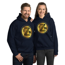 Load image into Gallery viewer, Zoria 9 Entertainment Unisex Vinyl-Gold Print Hoodie
