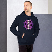 Load image into Gallery viewer, Zoria 9 Entertainment Unisex Vinyl-Purple Print Hoodie
