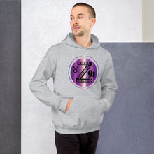 Load image into Gallery viewer, Zoria 9 Entertainment Unisex Vinyl-Purple Print Hoodie
