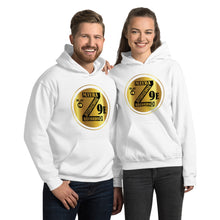 Load image into Gallery viewer, Zoria 9 Entertainment Unisex Vinyl-Gold Print Hoodie
