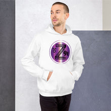 Load image into Gallery viewer, Zoria 9 Entertainment Unisex Vinyl-Purple Print Hoodie
