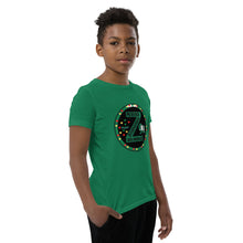 Load image into Gallery viewer, Zoria 9 everyone&#39;s t-shirt yellow, red and green on black
